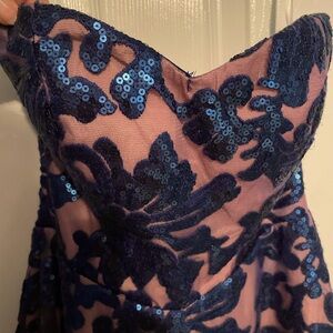 GB Gianni Bini Blue Lace Coctail Dress-Small